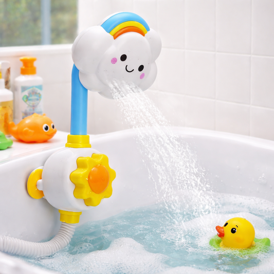 DUCHA DE NUBE ARCOÍRIS PARA EL BAÑO DEL BEBÉ