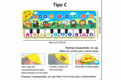 ALFOMBRA MUSICAL EDUCATIVA PARA NIÑOS CON SONIDOS DE ANIMALES