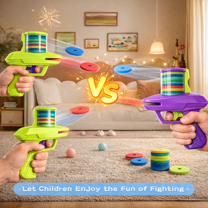 PISTOLA LANZADORA DE DISCOS VOLADORES DE ESPUMA PARA NIÑOS