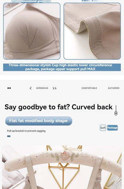 New Large Size Front Buckle Sexy Push up WOMEN'S Bra Adjustable Thin Cup Breathable Comfortable Middle-aged Mom Ladies Underwear