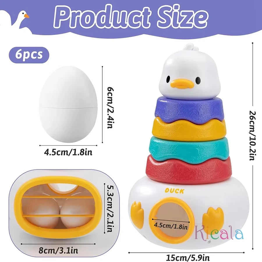 Montessori Rotating Rainbow Tower Baby stacking Puzzle Toys Children Develop Motor Skills Game Spinning Stacking Toys Kids Gift