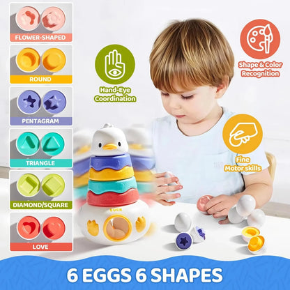 Montessori Rotating Rainbow Tower Baby stacking Puzzle Toys Children Develop Motor Skills Game Spinning Stacking Toys Kids Gift
