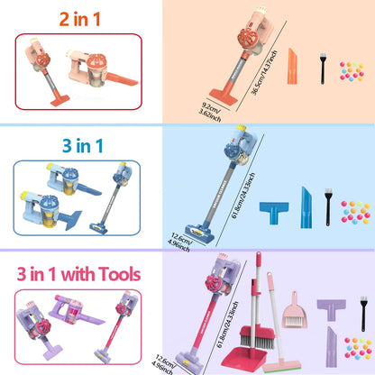 Kids Simulation Electric Vacuum Cleaner Cleaning Set for Toddlers Role Play Housekeeping Educational Toys Girl Boy Gifts
