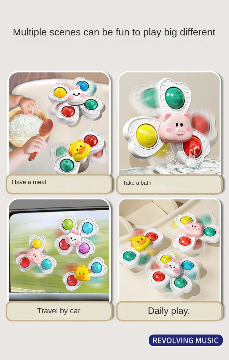 Baby Sucker Spinning Toys Children Bath Montessori Education Rotating 3 Years Bathroom Toys for Toddler Infant Toys for Baby