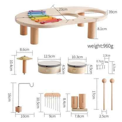 Baby Educational Toys Wooden Aeolian Bells Montessori Children's Musical Toys Xylophone Newborn Birthday Gifts Music Table Toys