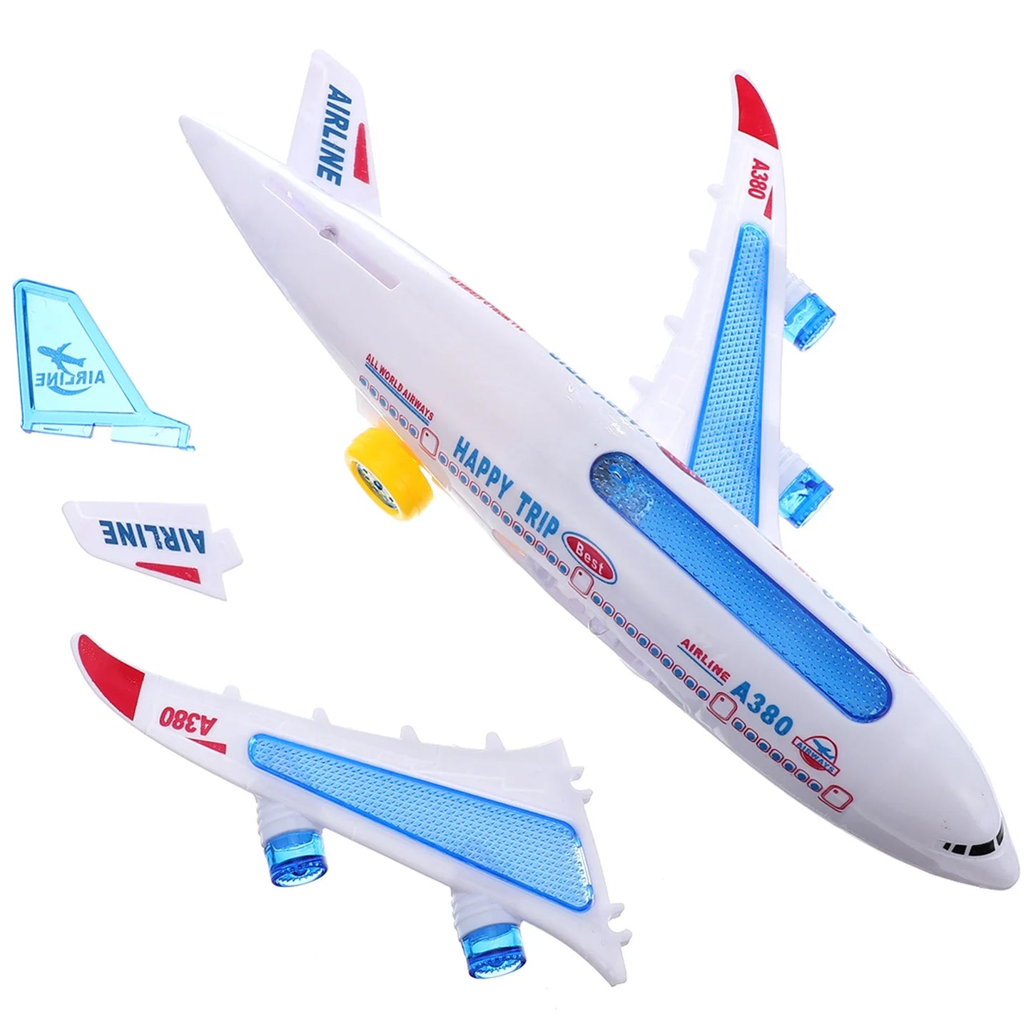 Electronic Aeroplane Toy with Music Autopilot Flash Sound Aircraft Automatic Rotation Plane Educational Toy Gift For Children