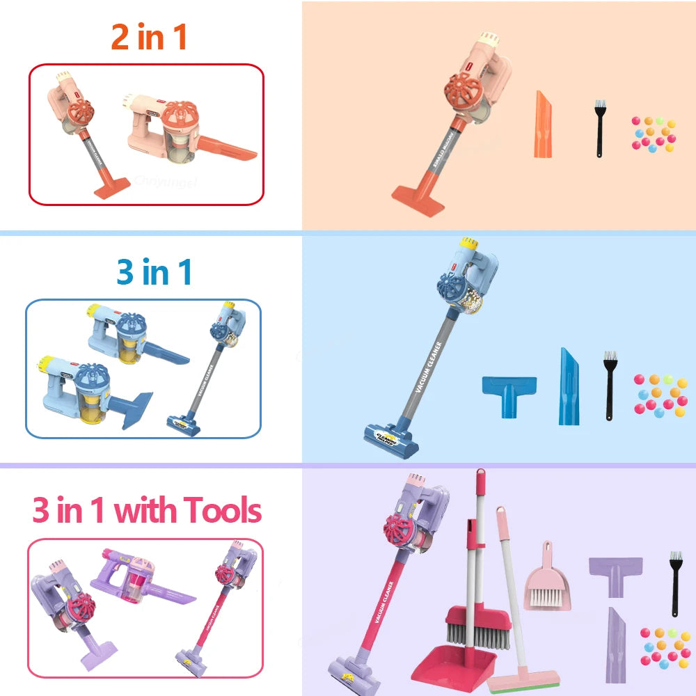 Kids Simulation Electric Vacuum Cleaner Cleaning Set for Toddlers Role Play Housekeeping Educational Toys Girl Boy Gifts