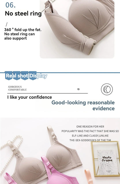 New Large Size Front Buckle Sexy Push up WOMEN'S Bra Adjustable Thin Cup Breathable Comfortable Middle-aged Mom Ladies Underwear