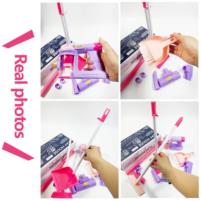 Kids Simulation Electric Vacuum Cleaner Cleaning Set for Toddlers Role Play Housekeeping Educational Toys Girl Boy Gifts