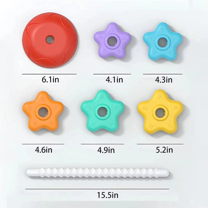 Montessori Rotating Rainbow Tower Baby stacking Puzzle Toys Children Develop Motor Skills Game Spinning Stacking Toys Kids Gift